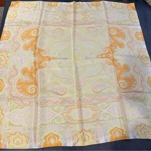 NWT Etro Scarf - 100% Silk Yellow Orange Green Square Punjab made in Italy
